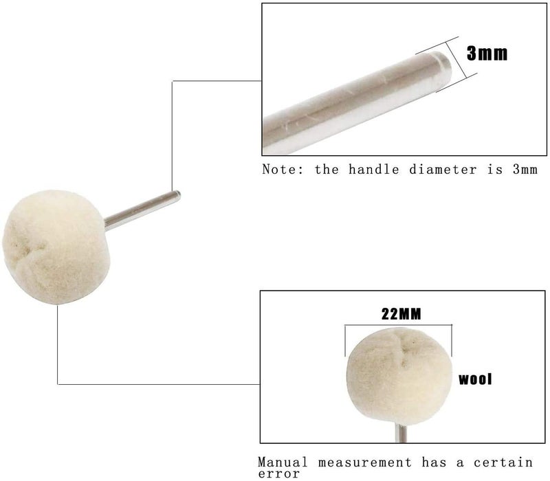 PHYHOO Polishing Buffing Wheel Set Cotton Little Buff Wheel for Rotary Drill Tool Accessories Watch Jewelry Polish Buffer Kit 3 MM Mandrel 40 Pieces - Image 4